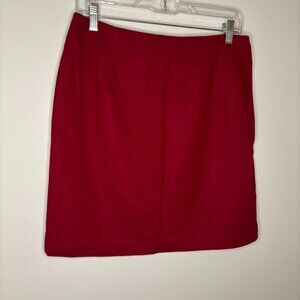 ILYSE HART LTD 100% Wool Mini Skirt Lined Womens 12 Red Office